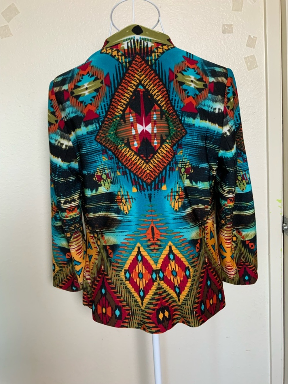 Chico's Multicolor Aztec-Print Open-Front Jacket - Picture 6 of 8